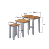 Blue Painted Nest of 3 Tables with Oak Blue Painted Nest of 3 Tables with Oak
